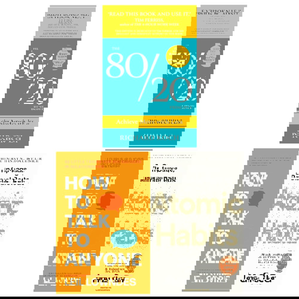 The 80/20 Principle, Atomic Habits, How to Talk to Anyone 3 Book Set