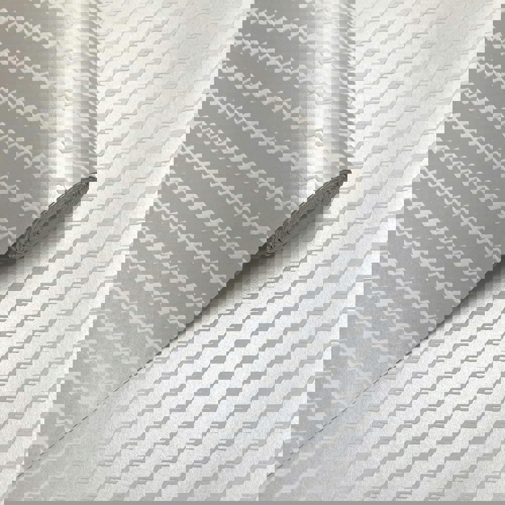 BUZZ white flock silver lustre roll