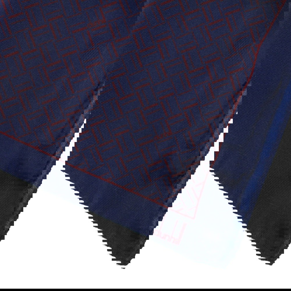 Dunhill mulberry silk pocket square Luxurious silk with an abstract longtail pattern