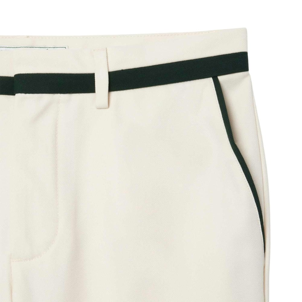 Lacoste Mens Badge Straight Suit Trousers - Cream