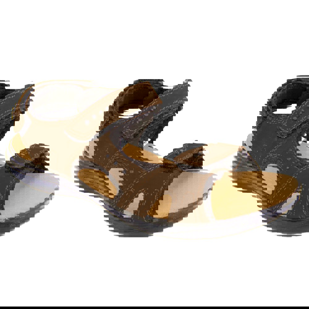 Roamers Mens 3 Touch Fastening Padded Sports Sandals - Brown