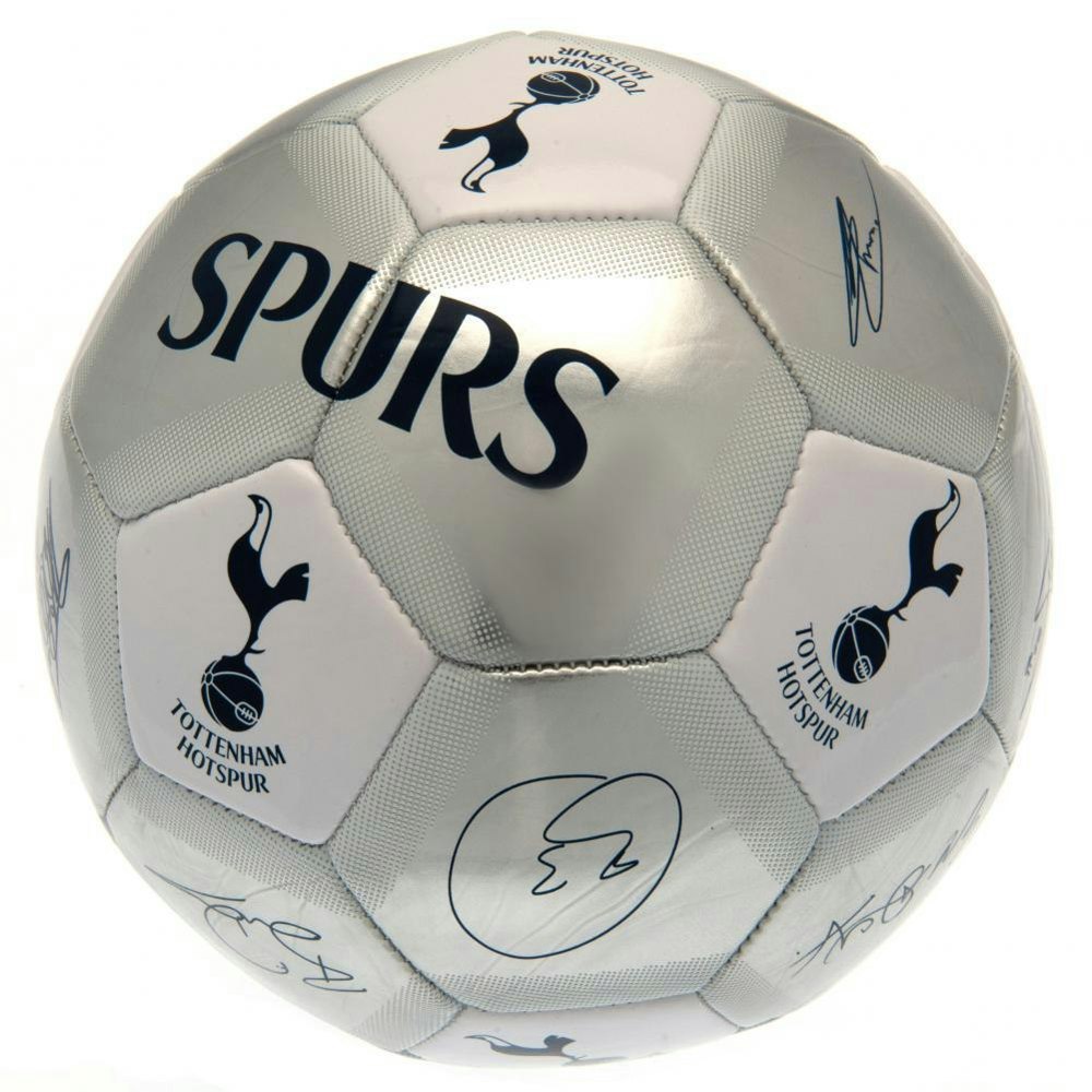 Tottenham Hotspur FC Spurs Signature Metallic Football - Silver/White/Navy