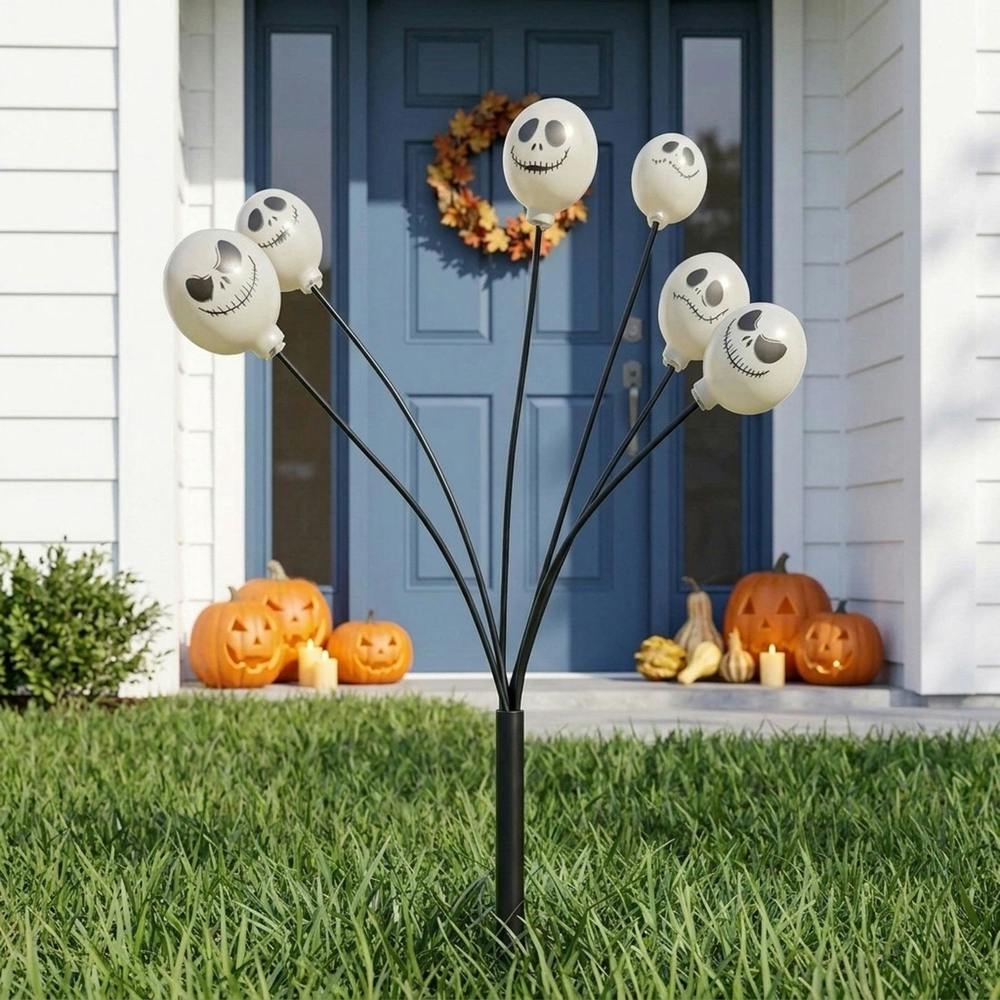 Garden Greatness 6-Stem Spooky Skull Halloween Stake Light