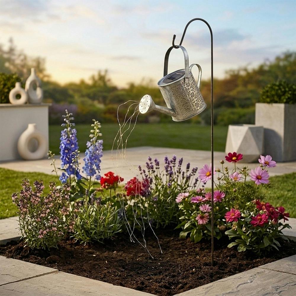 Garden Greatness Lunaria Damasque Solar Watering Can Stake Light
