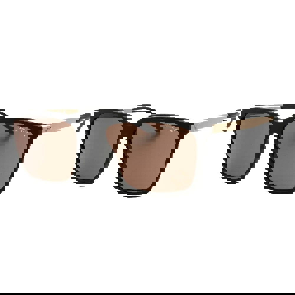 Armani Exchange Brown Lens Matte Black Sunglasses One Size