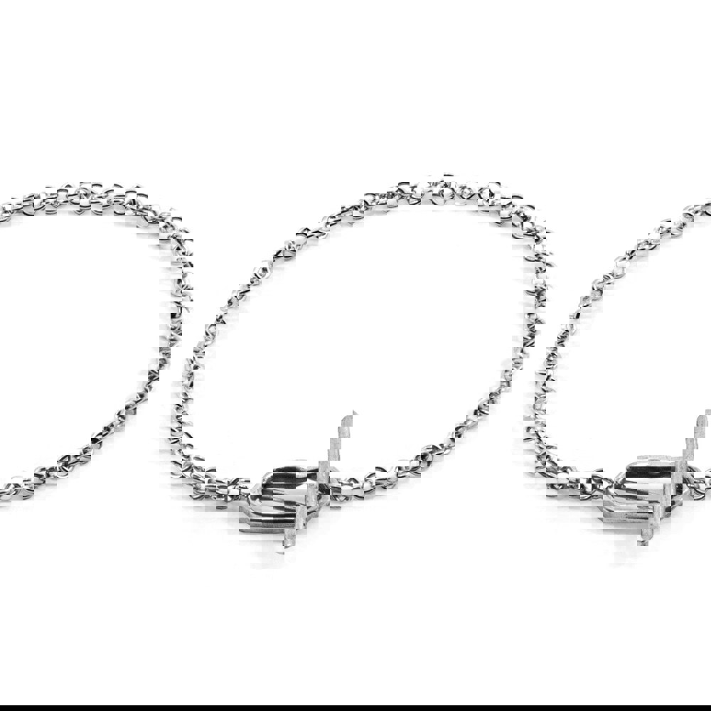 Anchor & Crew Esther Twist Silver Chain T-Bar Bracelet