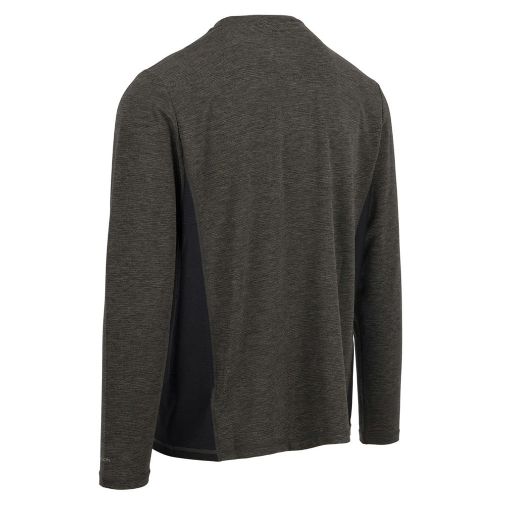 Trespass Mens Charlie Long-Sleeved T-Shirt - Dark Grey Marl
