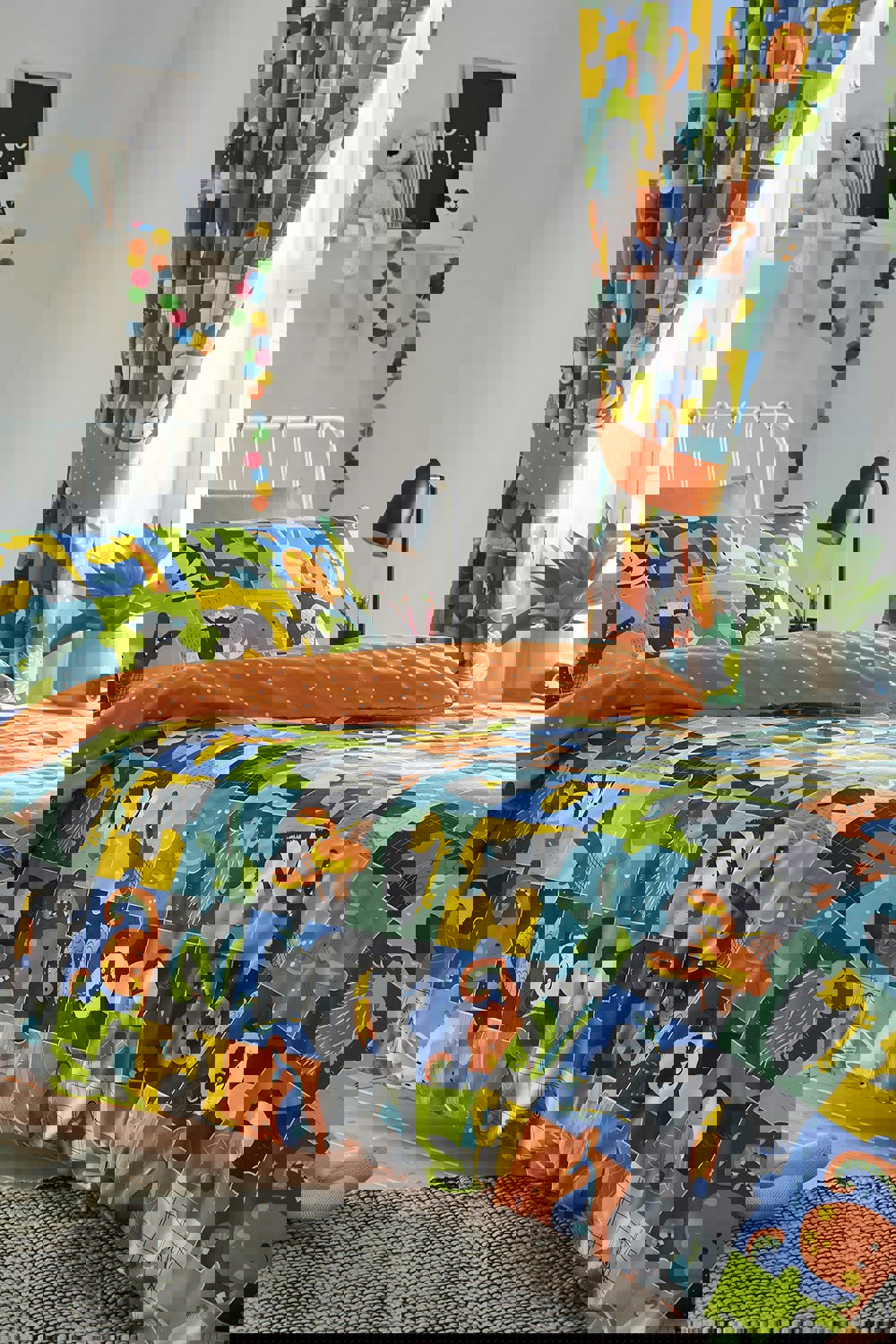 Portfolio Home Animal Jigsaw Duvet Cover Set - Junior/Toddler Size Bed