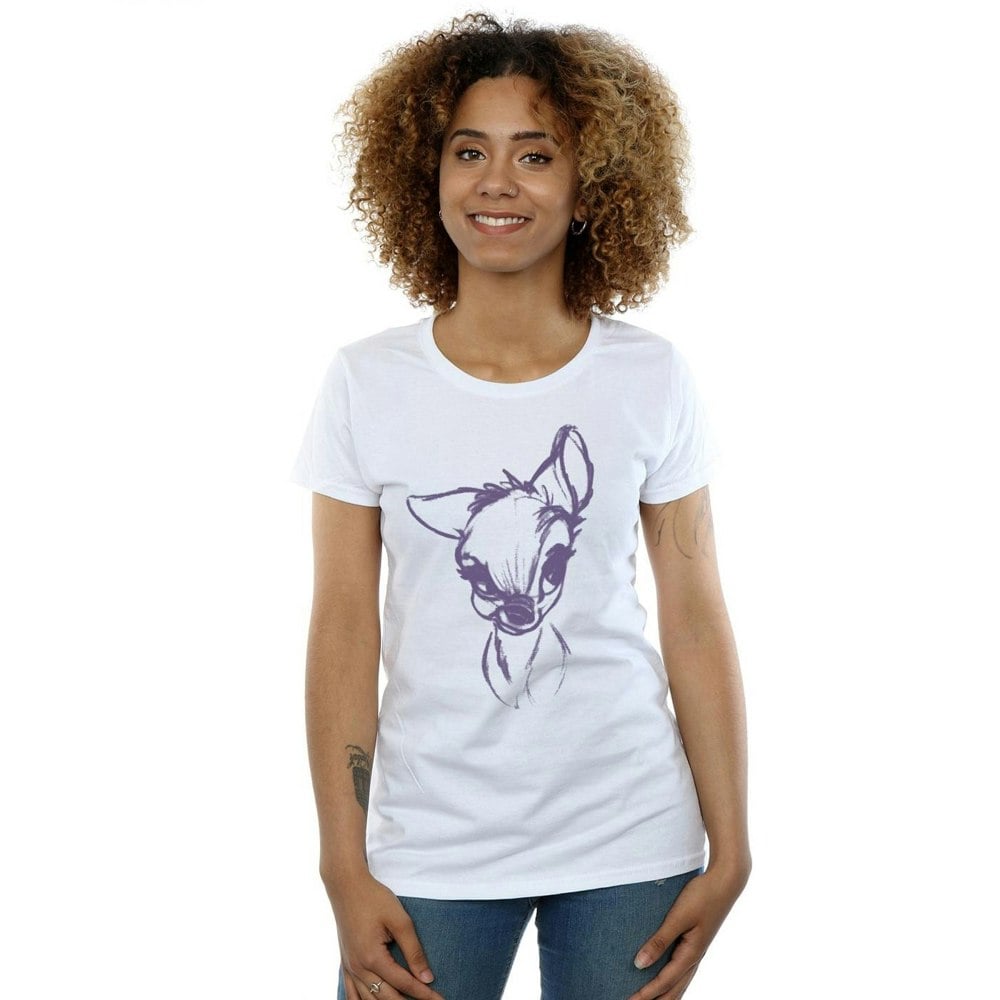 Disney Womens/Ladies Bambi Mood Cotton T-Shirt - White