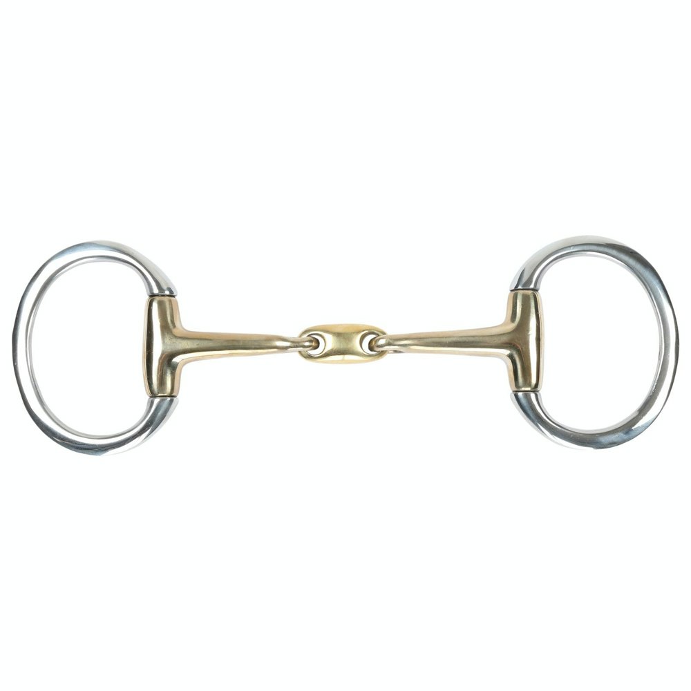 Shires Brass Lozenge Horse Eggbutt Snaffle Bit - Brass