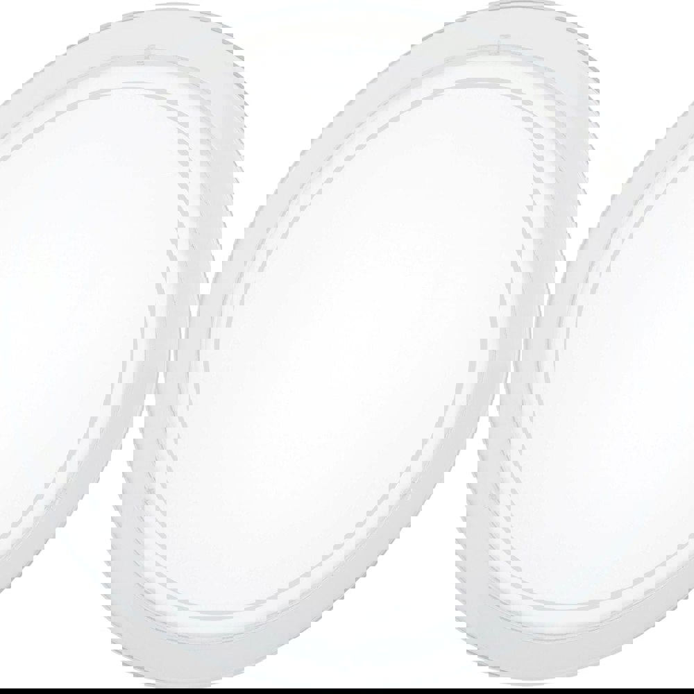 Wall Flush Ceiling Light White Shade White Clear Glass Painted Bulb E27 1x60W Loops