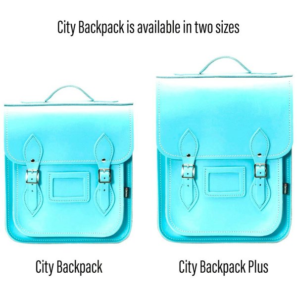 Zatchels Handmade Leather City Backpack - Limpet Shell Blue