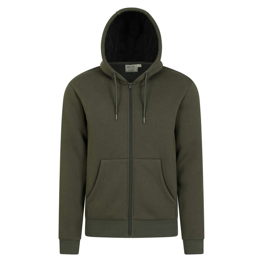 Mountain Warehouse Mens Dalton Borg Lined Full Zip Hoodie - Dark Khaki
