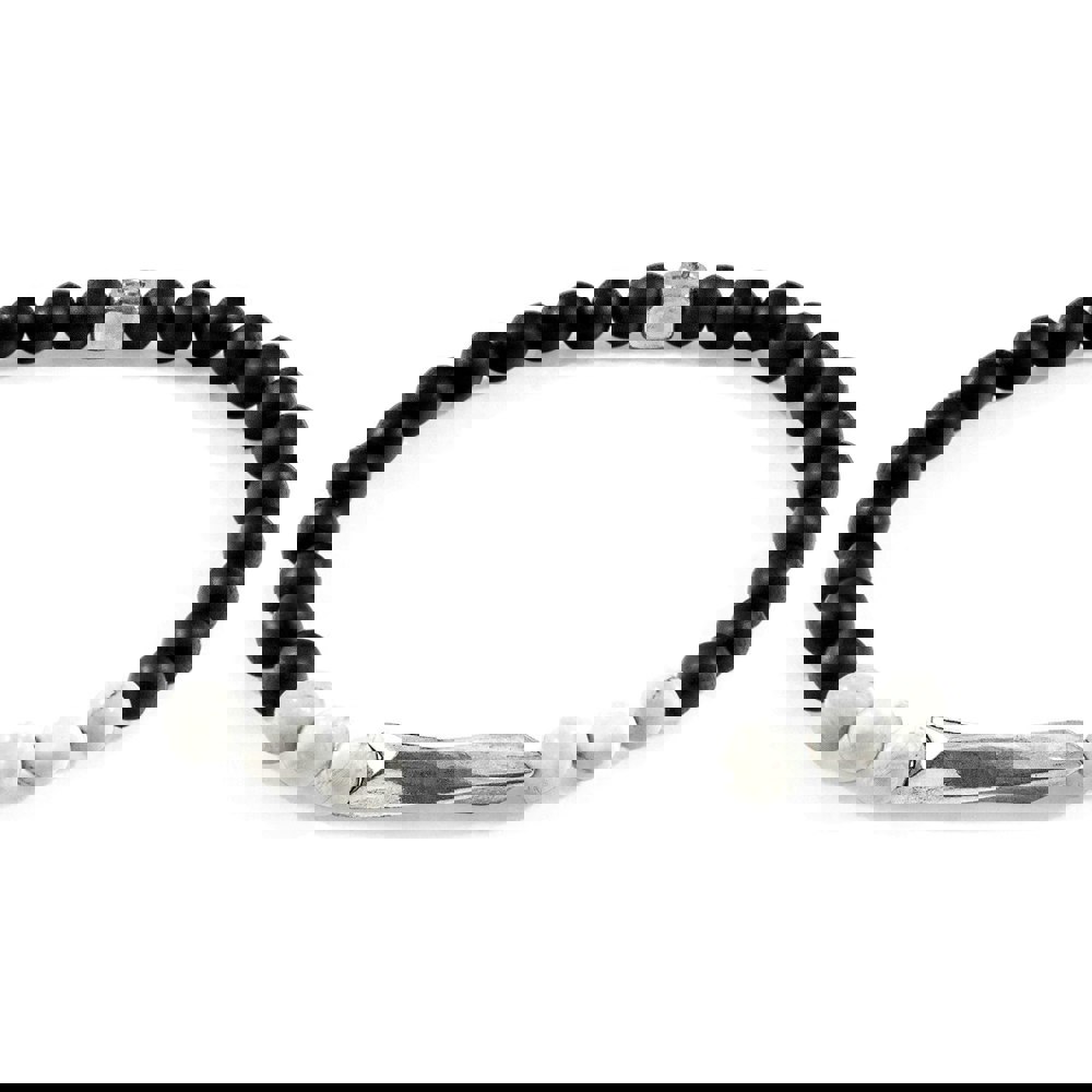 Anchor & Crew White Howlite Orinoco Silver and Stone Bracelet