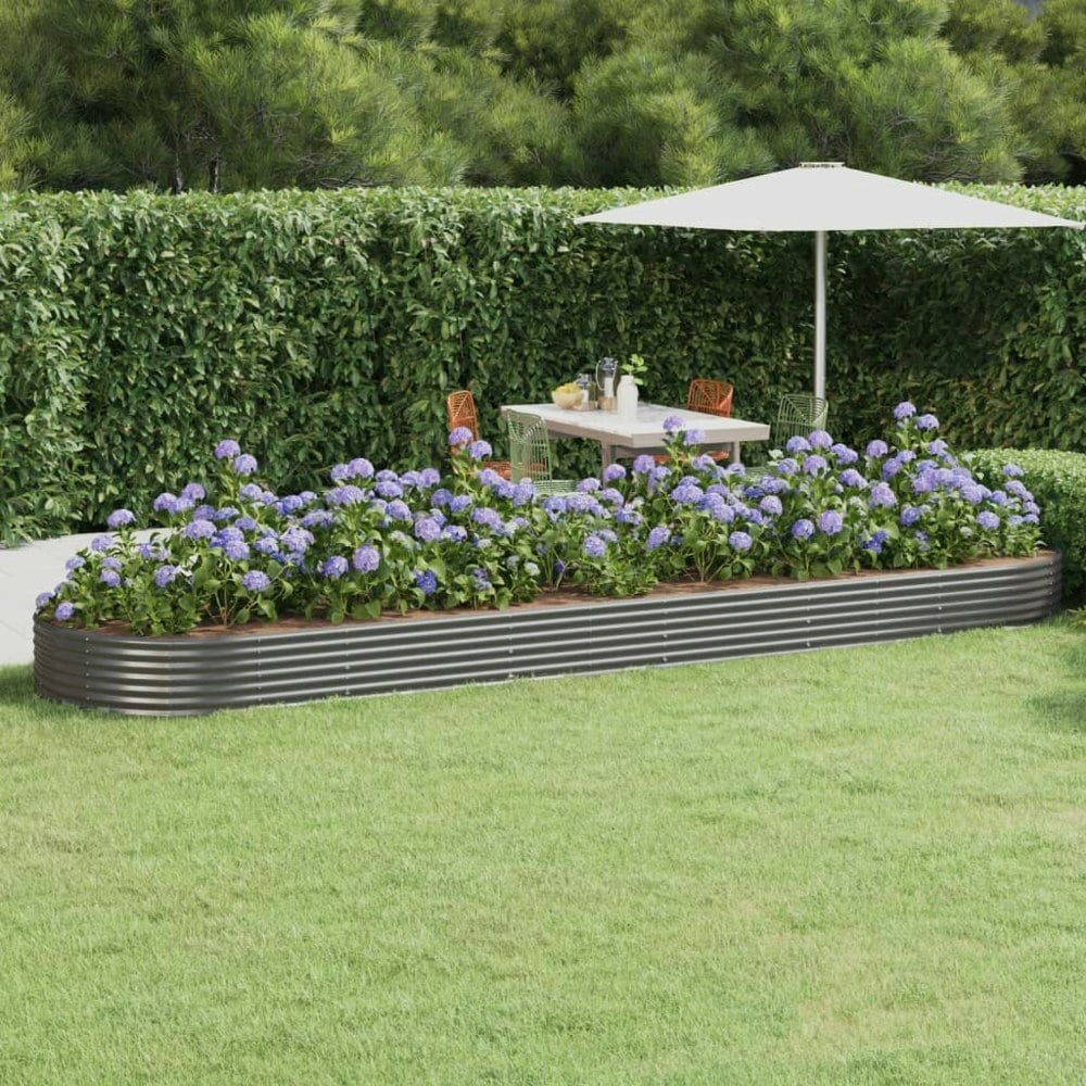 Berkfield Garden Raised Bed Powder-coated Steel 523x140x36 cm Grey