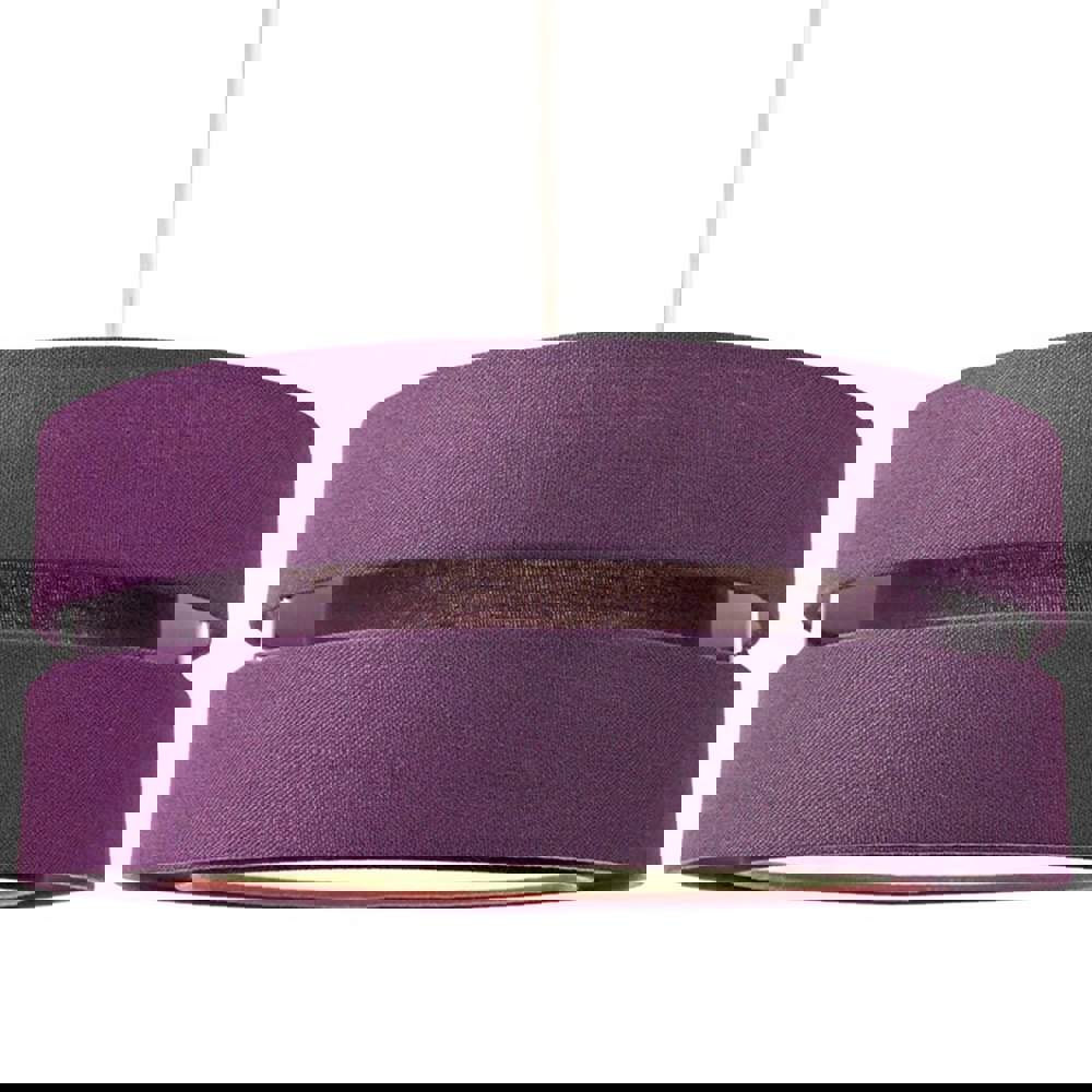 Contemporary 14" Purple Linen Fabric Triple Tier Ceiling Pendant Lamp Shade Image 1
