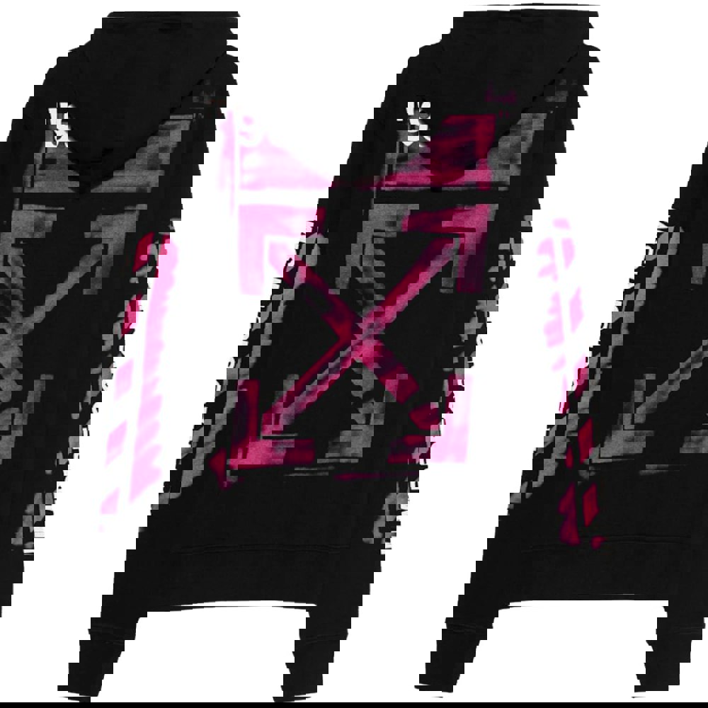 Off-White Bright Pink Acrylic Arrow Slim Fit Hoodie - Black