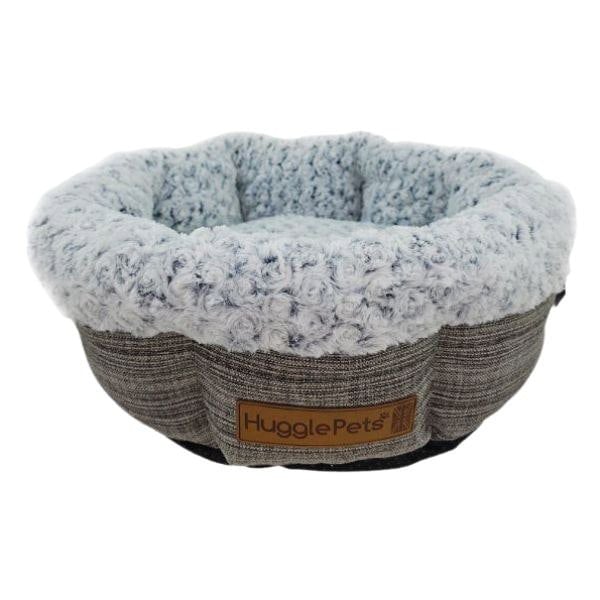 HugglePets Donut Dog Bed - Granite & Ivory