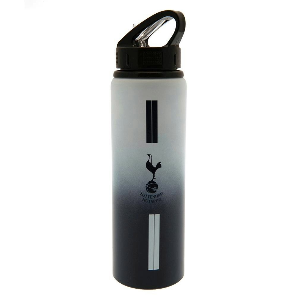 Tottenham Hotspur FC Stripe Aluminium Water Bottle - Black/White