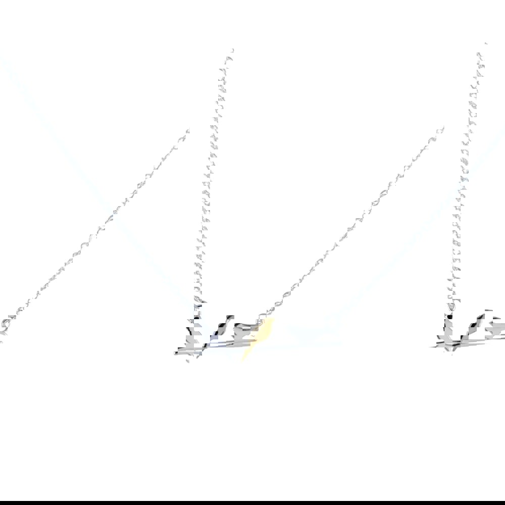 Sterling Silver Bird On A Wire Necklace - Reeves & Reeves