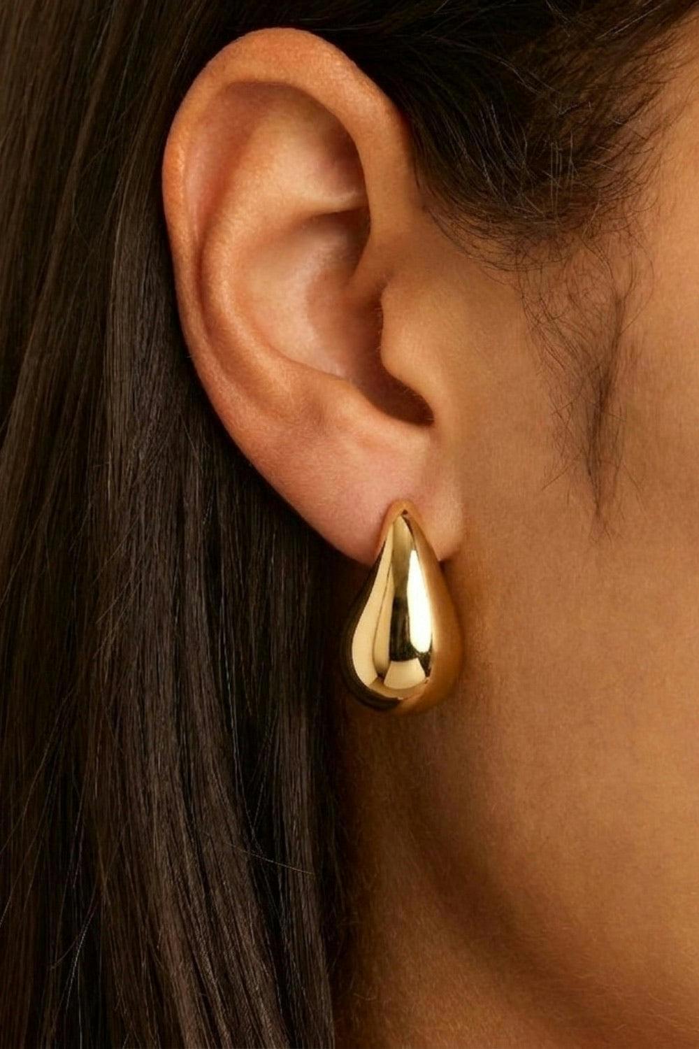 Serla Gold Plated Curved Earrings
