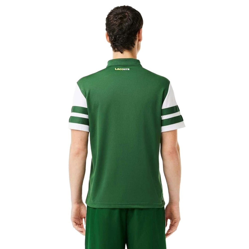 Lacoste Mens Pique Ultra Dry Tennis Polo Shirt - Green/White