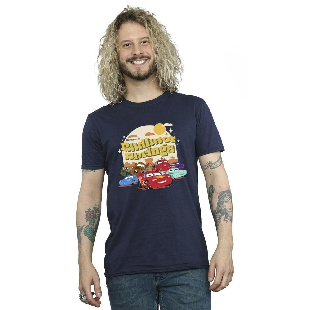 Disney Mens Cars Radiator Springs Group T-Shirt - Navy Blue