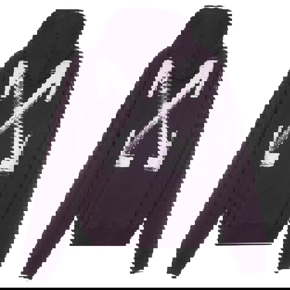 Off-White Paint Arrow Logo Slim Fit Aubergine Purple Hoodie XS
