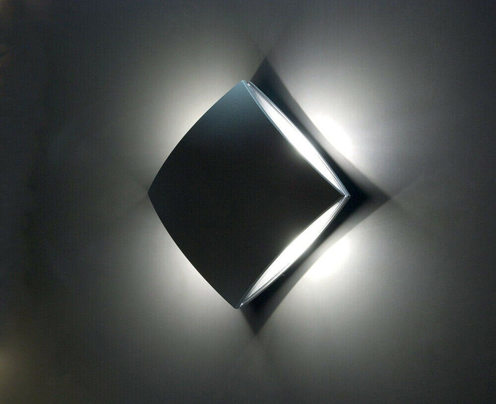 Outdoor IP54 Wall Light Sconce Graphite Finish LED 11W Bulb Outside External Loops