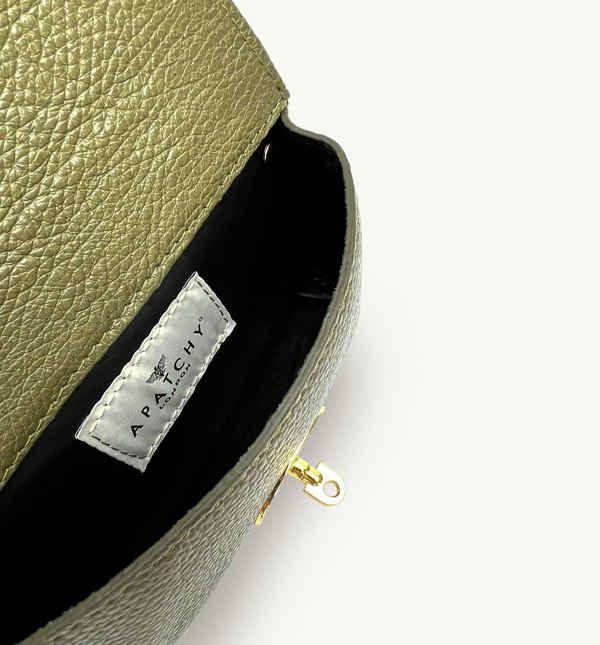 Apatchy The Mila Olive Green Leather Phone Bag