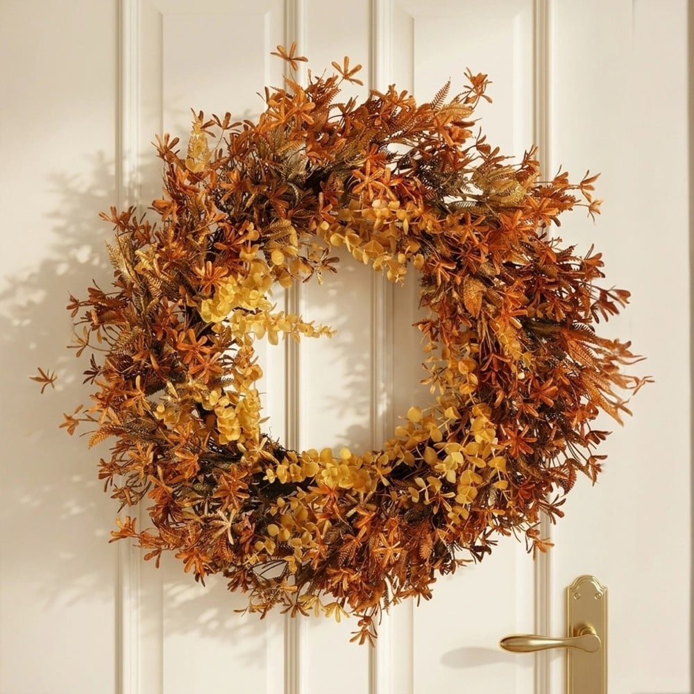 Garden Greatness Warm Russet Toned Autumnal Leaf Wreath