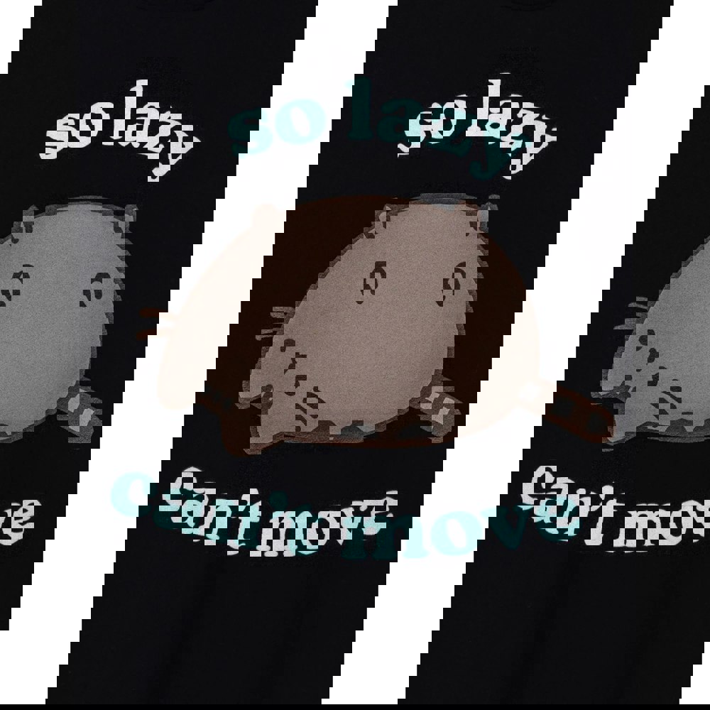Pusheen Womens/Ladies So Lazy Can´t Move T-Shirt - Black/Pastel Blue