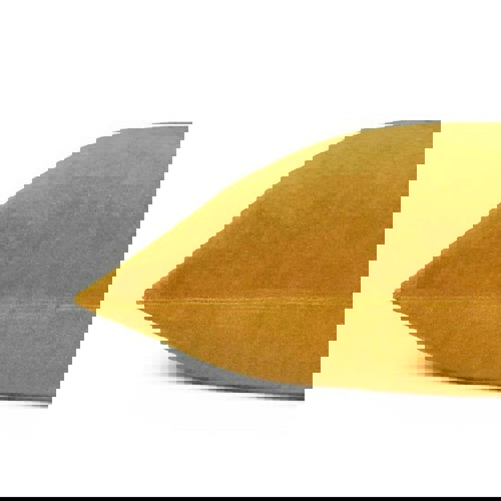 Furn Solo Velvet Square Cushion Cover - Ochre Yellow