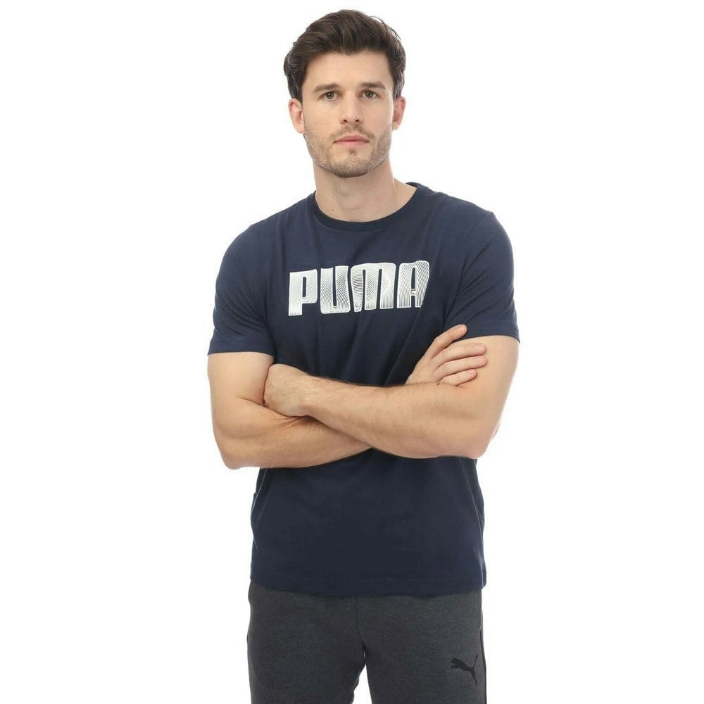 Puma Mens Sportstyle Logo T-Shirt - Navy