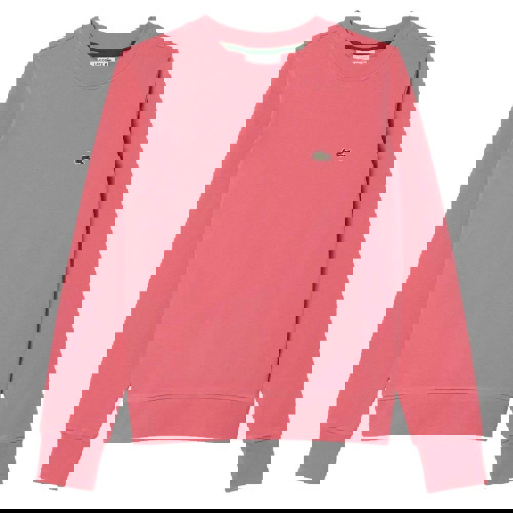 Lacoste Womens/Ladies Fleece Crew Neck Relaxed Fit Sweatshirt - Pink