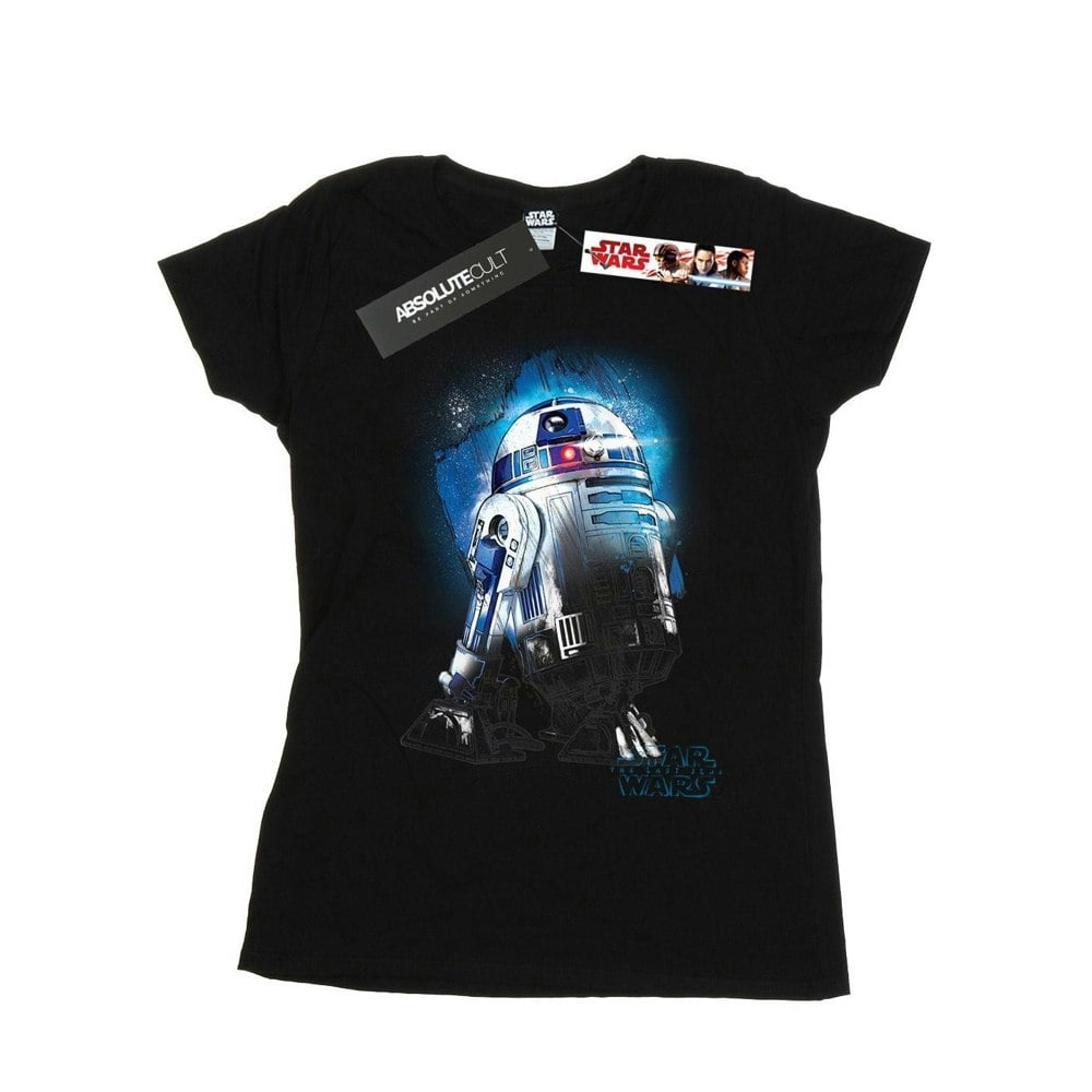 Star Wars Womens/Ladies The Last Jedi R2-D2 Brushed Cotton T-Shirt - Black