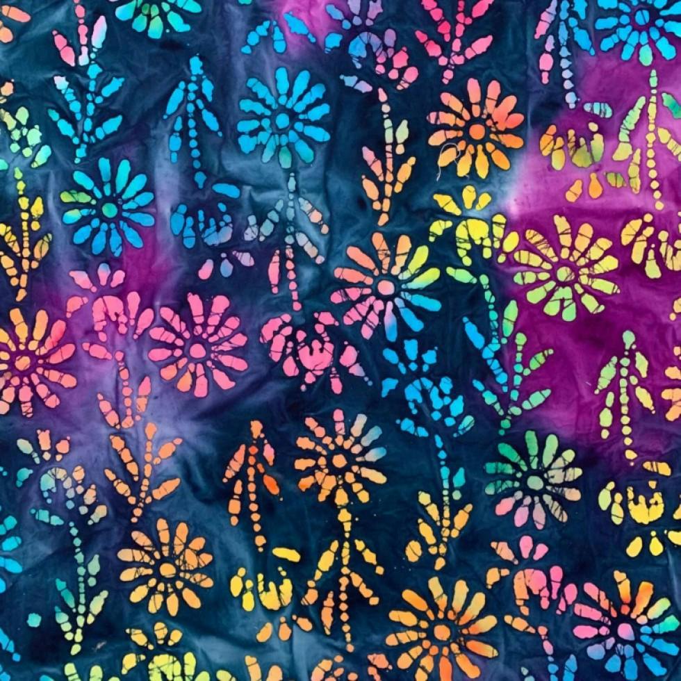 Minerva Cotton Batik Dressmaking & Quilting Fabric per metre, 110cm / 43" Wide - Multicoloured