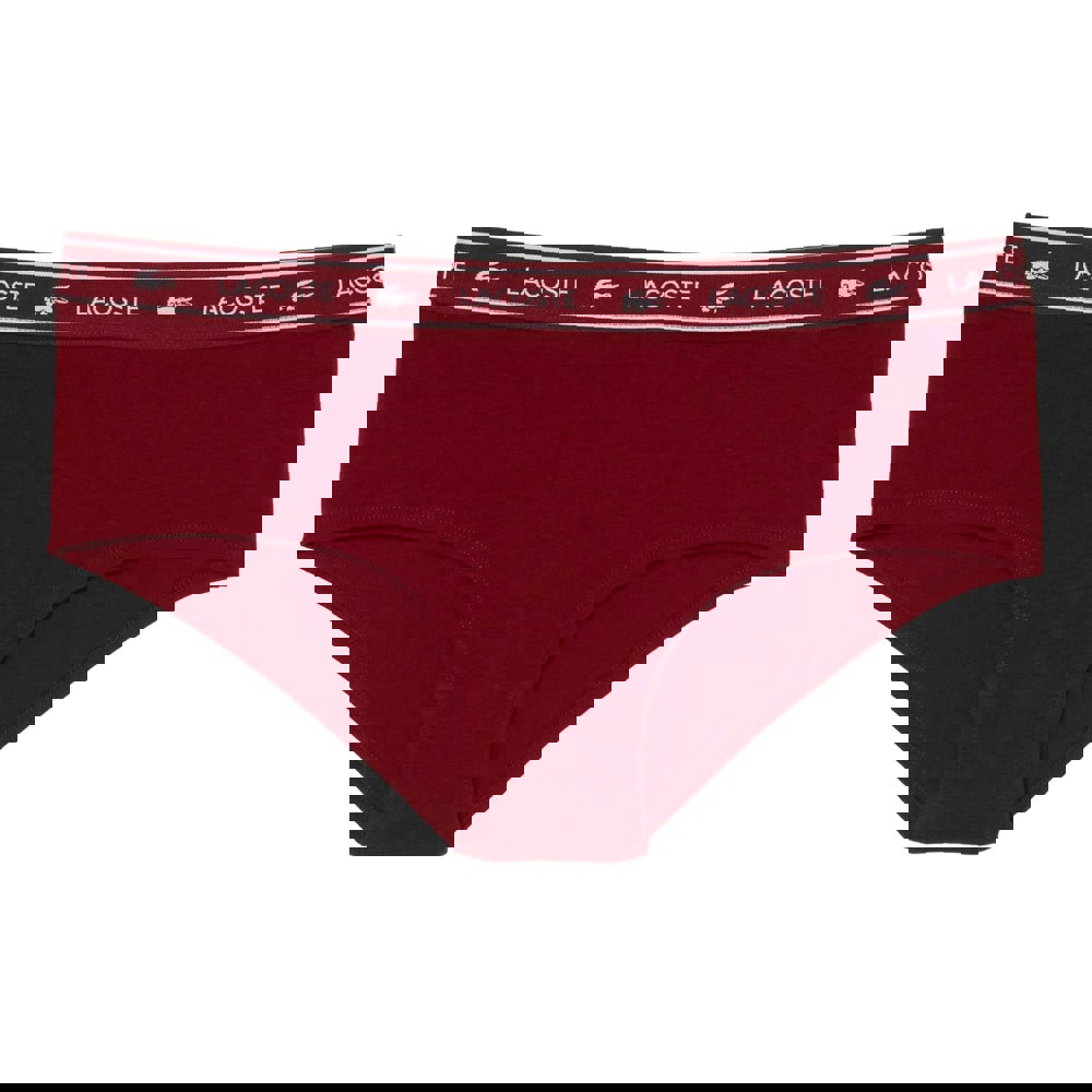 Lacoste Womens Shorty Briefs - Burgundy
