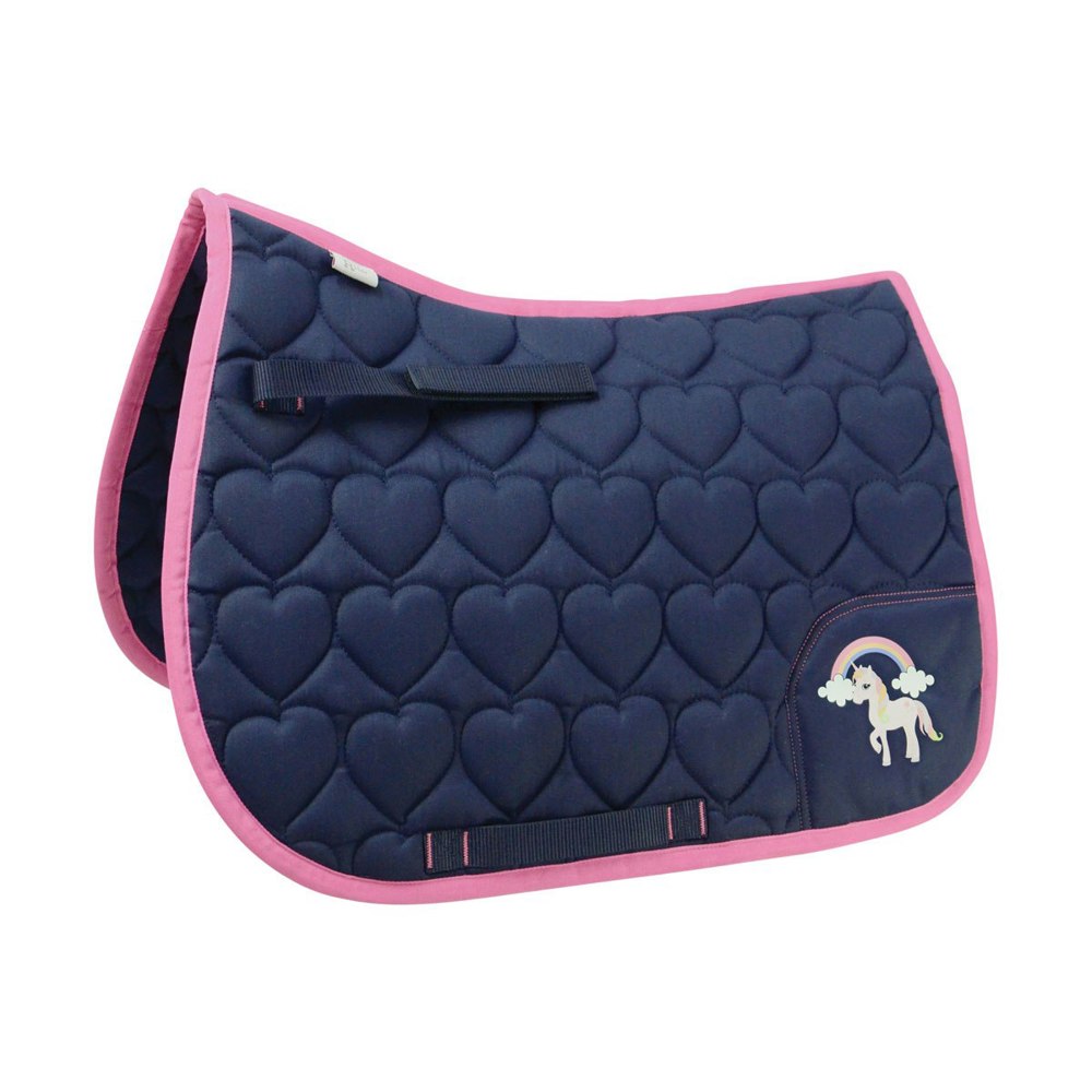 Little Rider Childrens/Kids Little Unicorn Saddle Pad - Navy/Pink