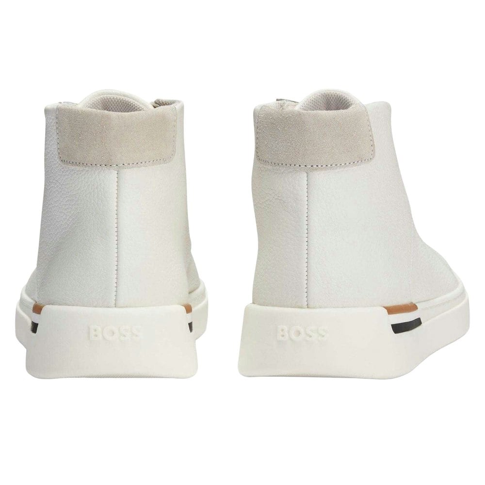 Hugo Boss Mens Clint High-top Trainers - White