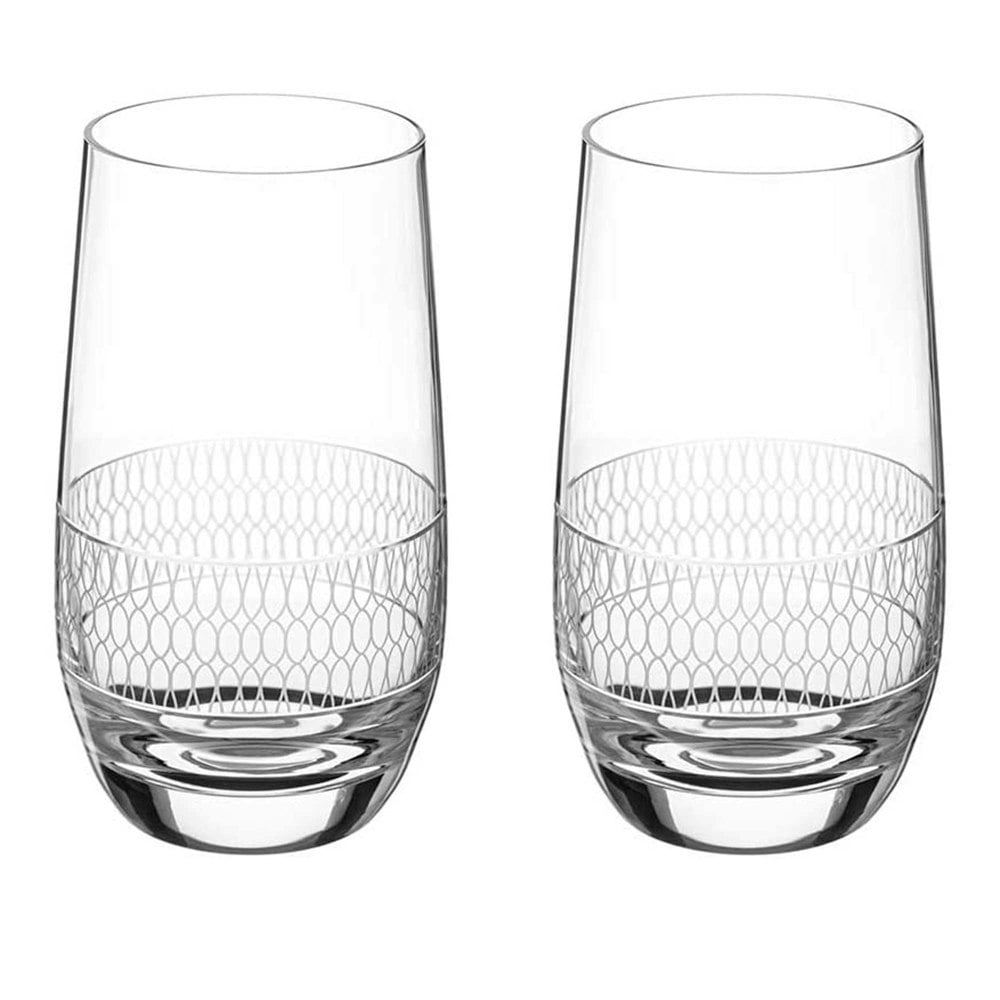 Diamante Elise Crystal Hi Ball Glasses - Set of 2