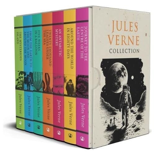 Jules Verne 7 Books Set Journey to the Centre of the Earth, Around the World in Eighty Days & more