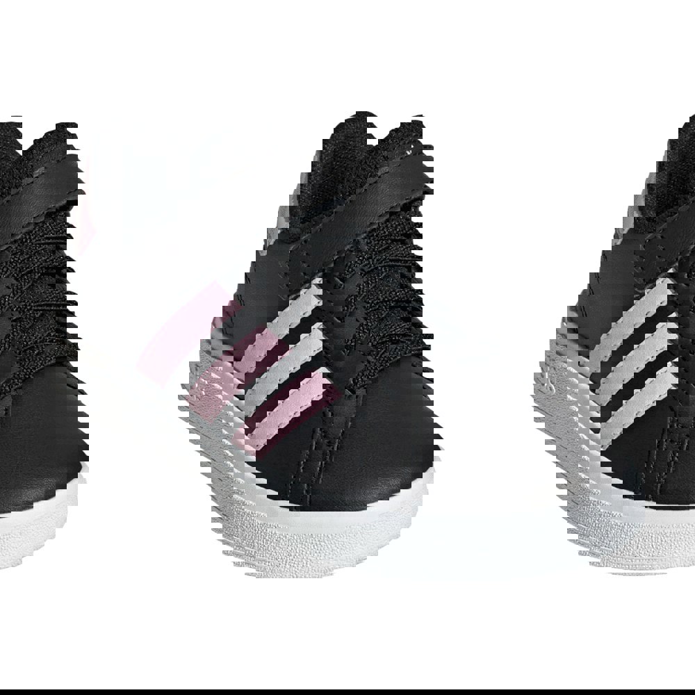 Adidas Kids Grand Court 2.0 Elastic Strap Trainers - Black