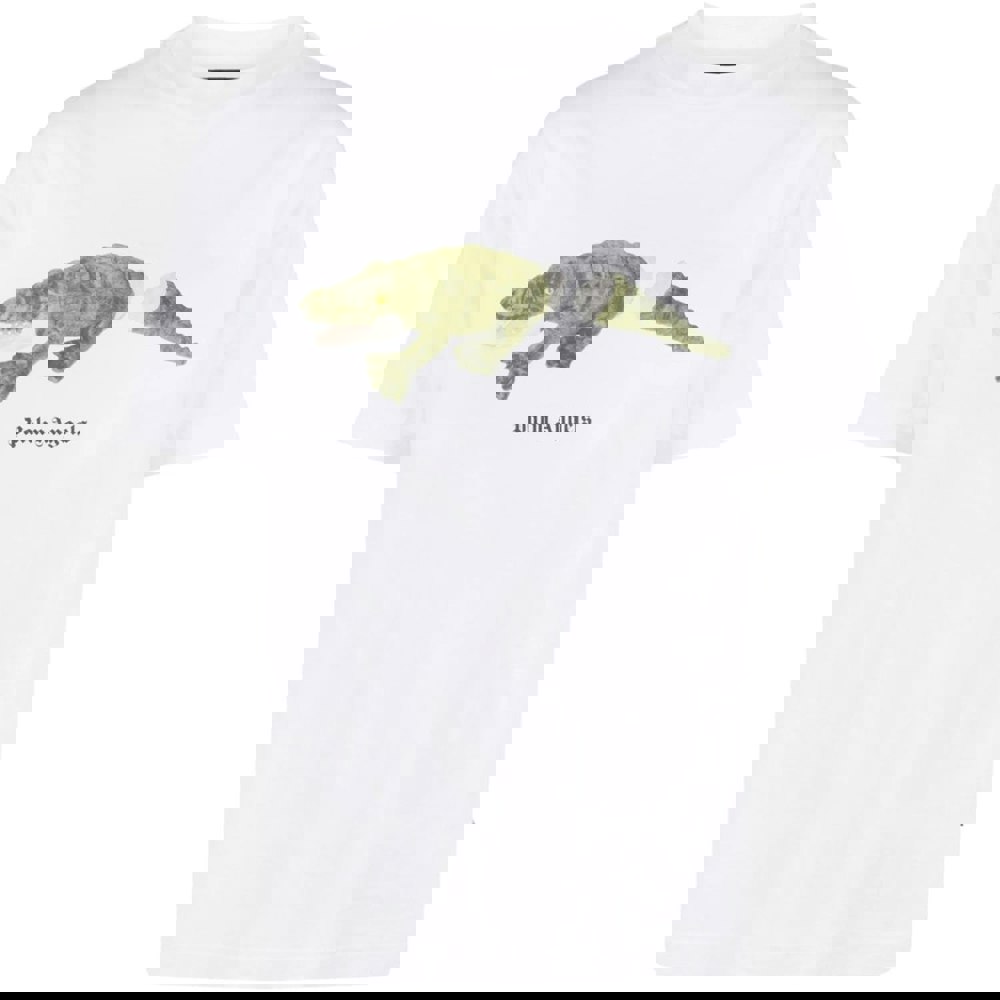 Palm Angels Croc Design Logo White T-Shirt M
