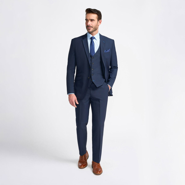 House of Cavani Seeba Navy Long Three Piece Suit - Navy