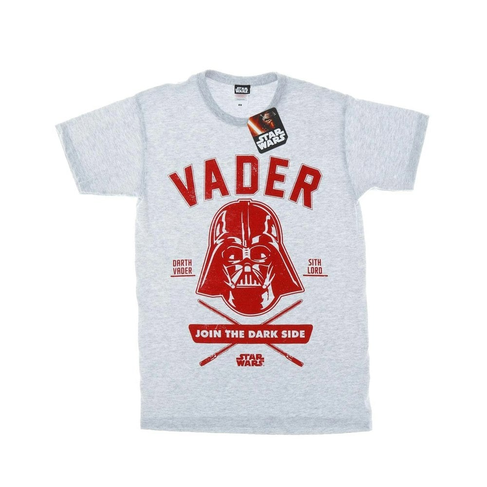 Star Wars Mens Darth Vader Collegiate T-Shirt - Heather Grey