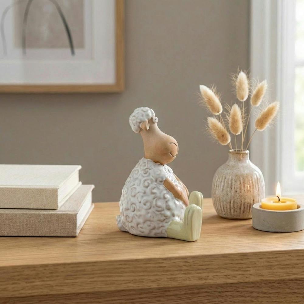 Garden Greatness Sitting Sheep Holding Heart Ornament