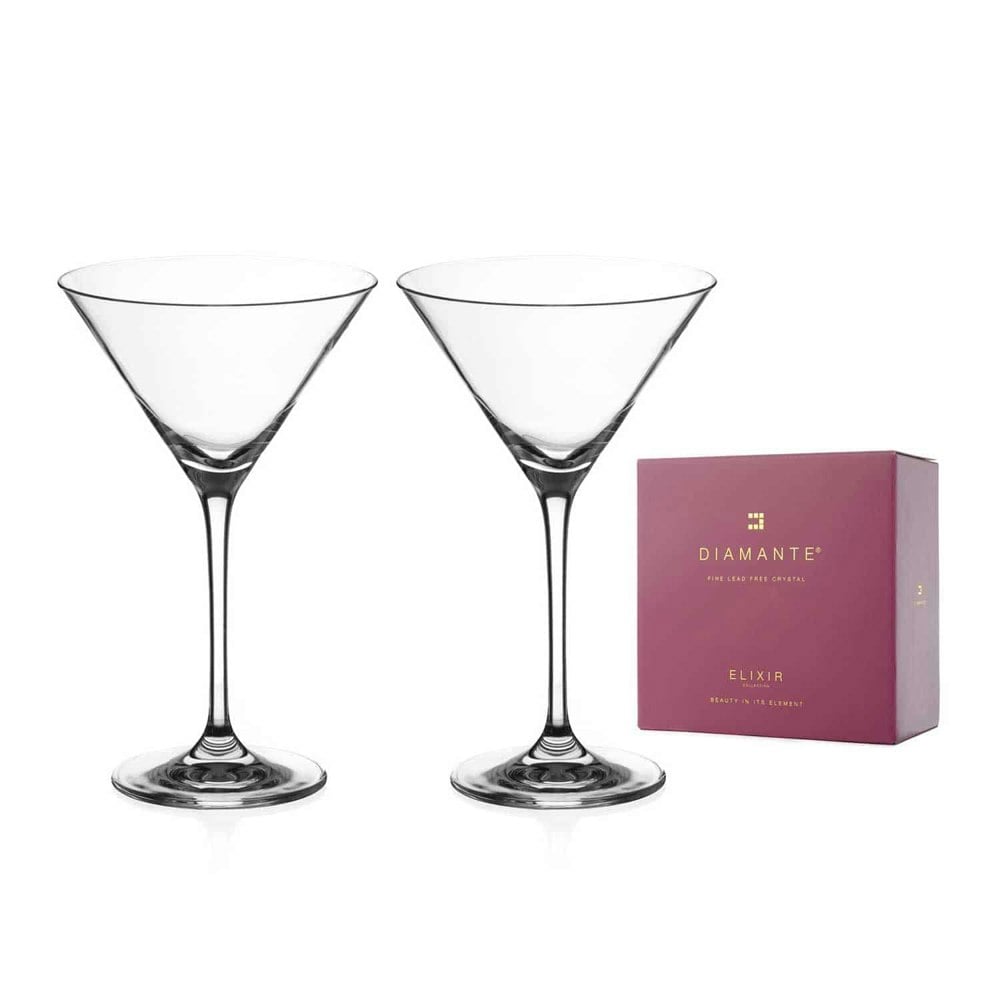 Diamante Auris Martini Cocktail Glasses - Set of 2