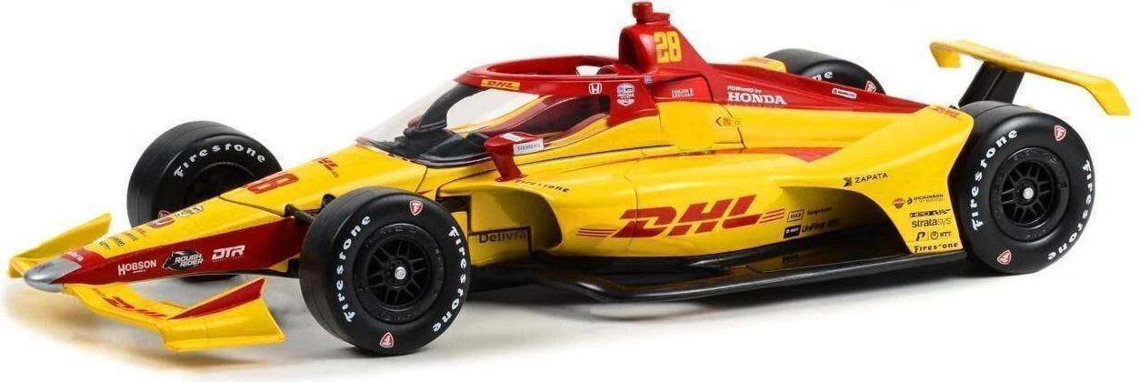 MCSlots Romain Grosjean #28 Indycar 2023 Andretti Autosport DHL 1:18 Scale Greenlight 11185