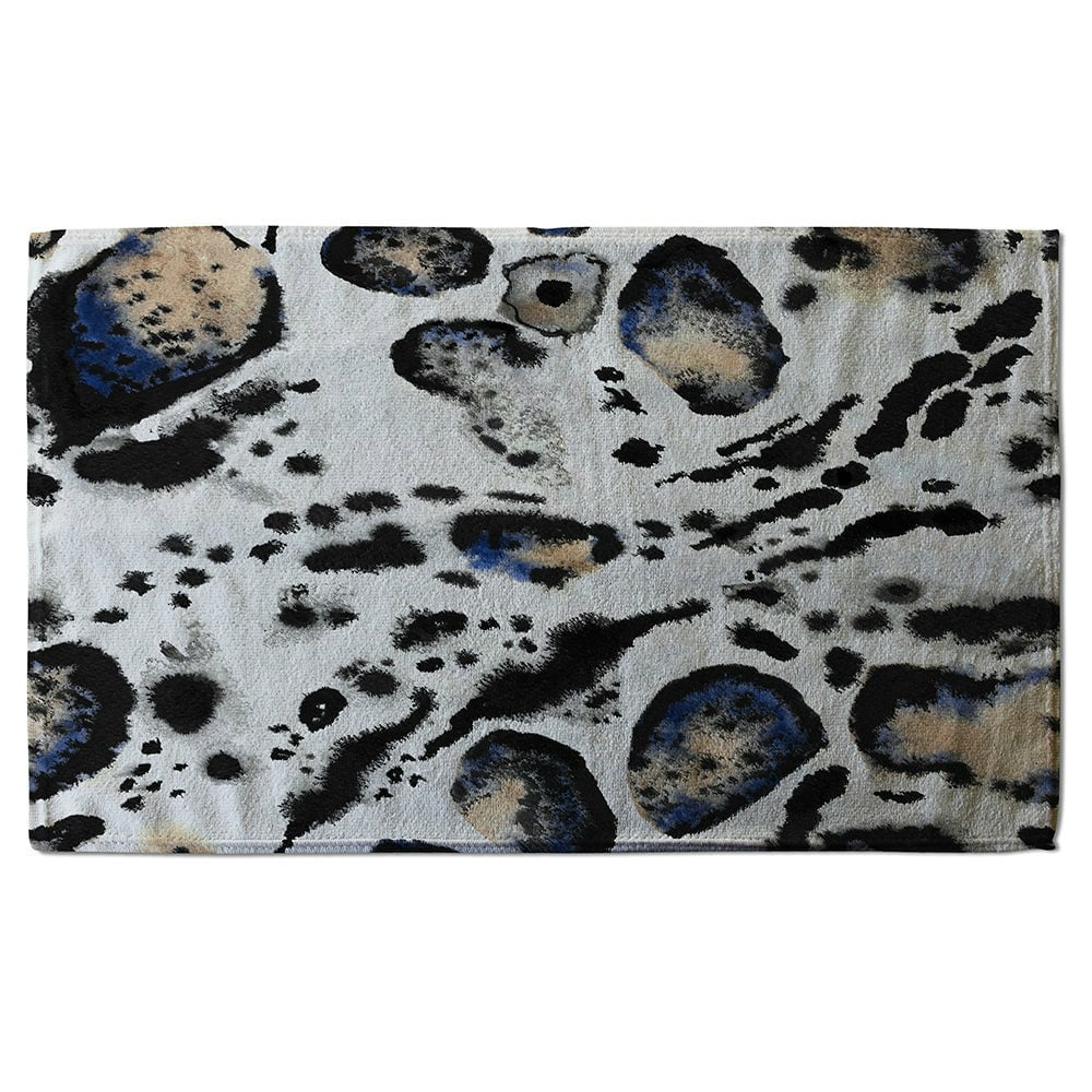 Benjamin Tate Design Leopard Print with Blue (Bath Towel)
